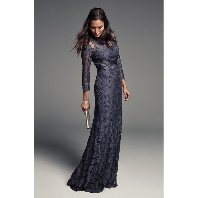 Adrianna Papell Illusion Yoke Lace Gown ...